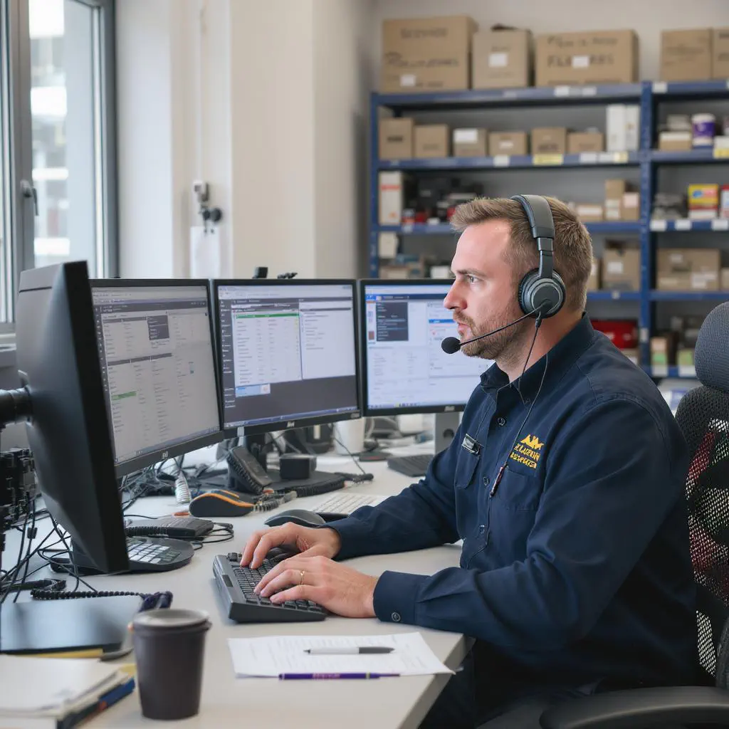 Empowered customer service agent smiling, having just resolved a complex issue.