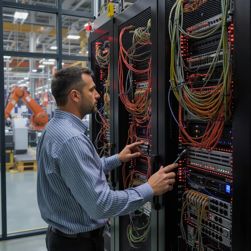 IT leader in a modern data center, overseeing a simplified, powerful infrastructure.