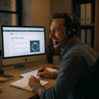 The Automated Update - showing a moment of clarity and strategic action.