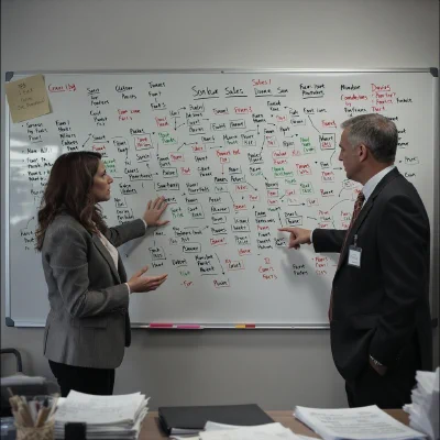 Wrestling with Complexity - illustrating the frustrating 'old way' of working.